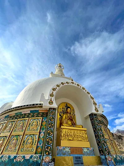 Golden Buddha at Shanti Stupa, Leh