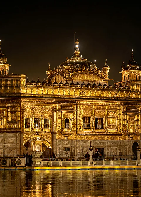 The Golden Temple, Amritsar, lit up at night
