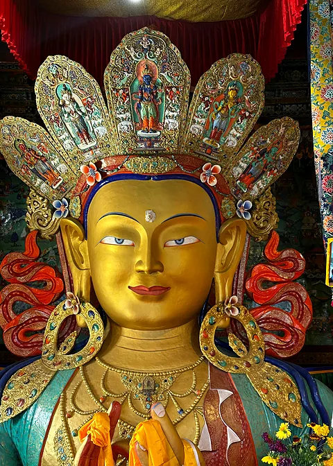 Golden Maitreya Buddha in a Ladakh monastery
